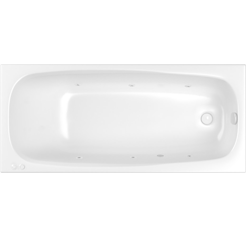 Ванна встраиваемая акриловая Whitecross Slim SOFT 0122.180080.100.SOFT.WH 180x80см, (белый глянцевый), каркас, слив-перелив