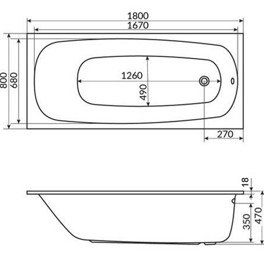 Ванна встраиваемая акриловая Whitecross Slim SOFT 0122.180080.100.SOFT.WH 180x80см, (белый глянцевый), каркас, слив-перелив