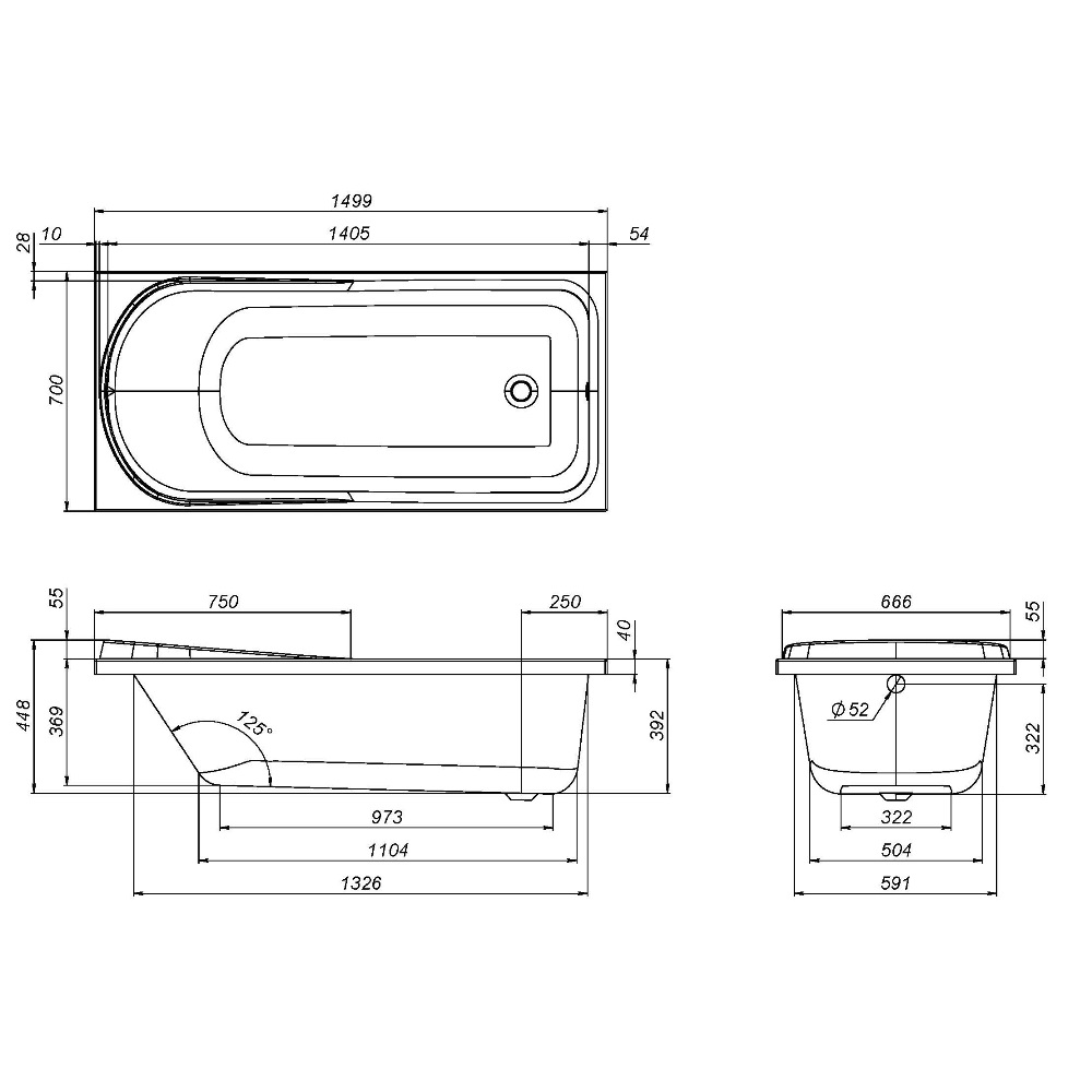 Ванна встраиваемая AM.PM Like W80A-150-070W-A 150x70