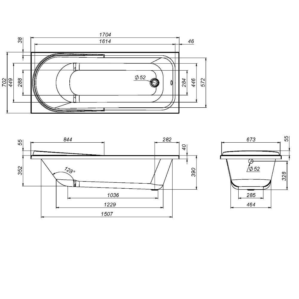 Ванна встраиваемая AM.PM Like W80A-170-070W-A 170x70