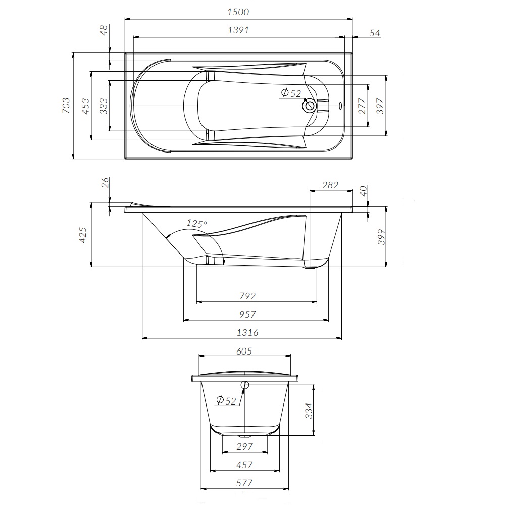 Ванна встраиваемая AM.PM Sense W76A-150-070W-A 150x70