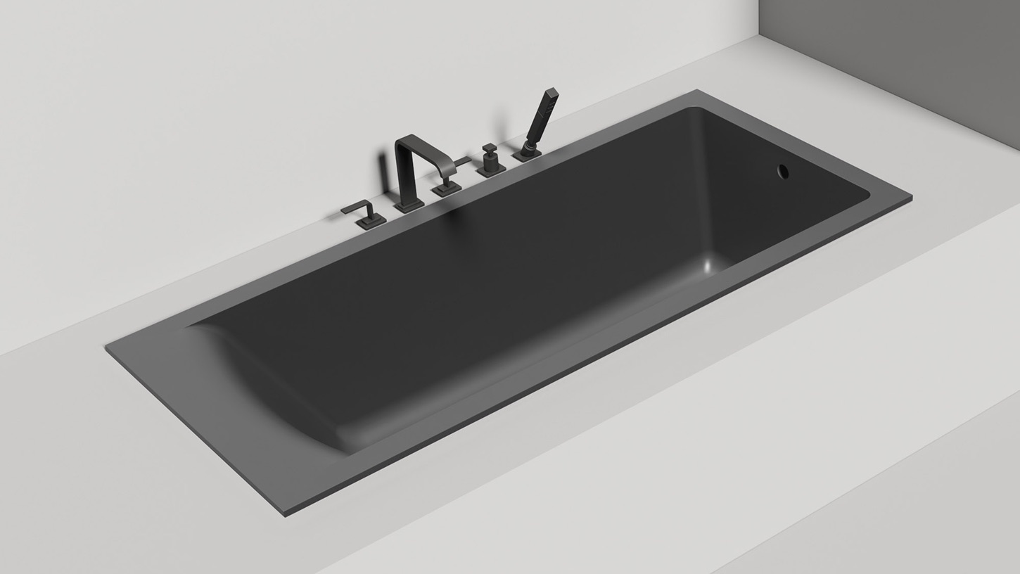 Ванна встраиваемая Salini S-Sense Cascata 104213GF 180.6x80.2x60 (покраска RAL полностью, глянцевый), без донного клапана