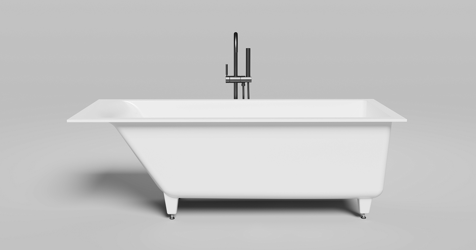 Ванна встраиваемая Salini S-Sense Cascata 104813GF 170.6x75.1x60 (покраска RAL полностью, глянцевый), донный клапан, сифон, слив-перелив