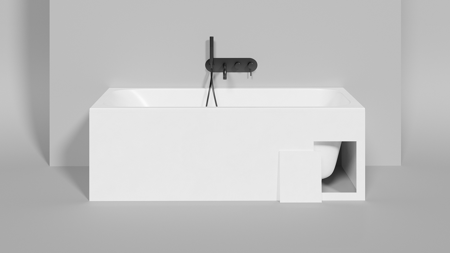 Ванна встраиваемая Salini S-Sense Orlanda 102111GF 170x70x60 (покраска RAL полностью, глянцевый), донный клапан, сифон,  слив-перелив