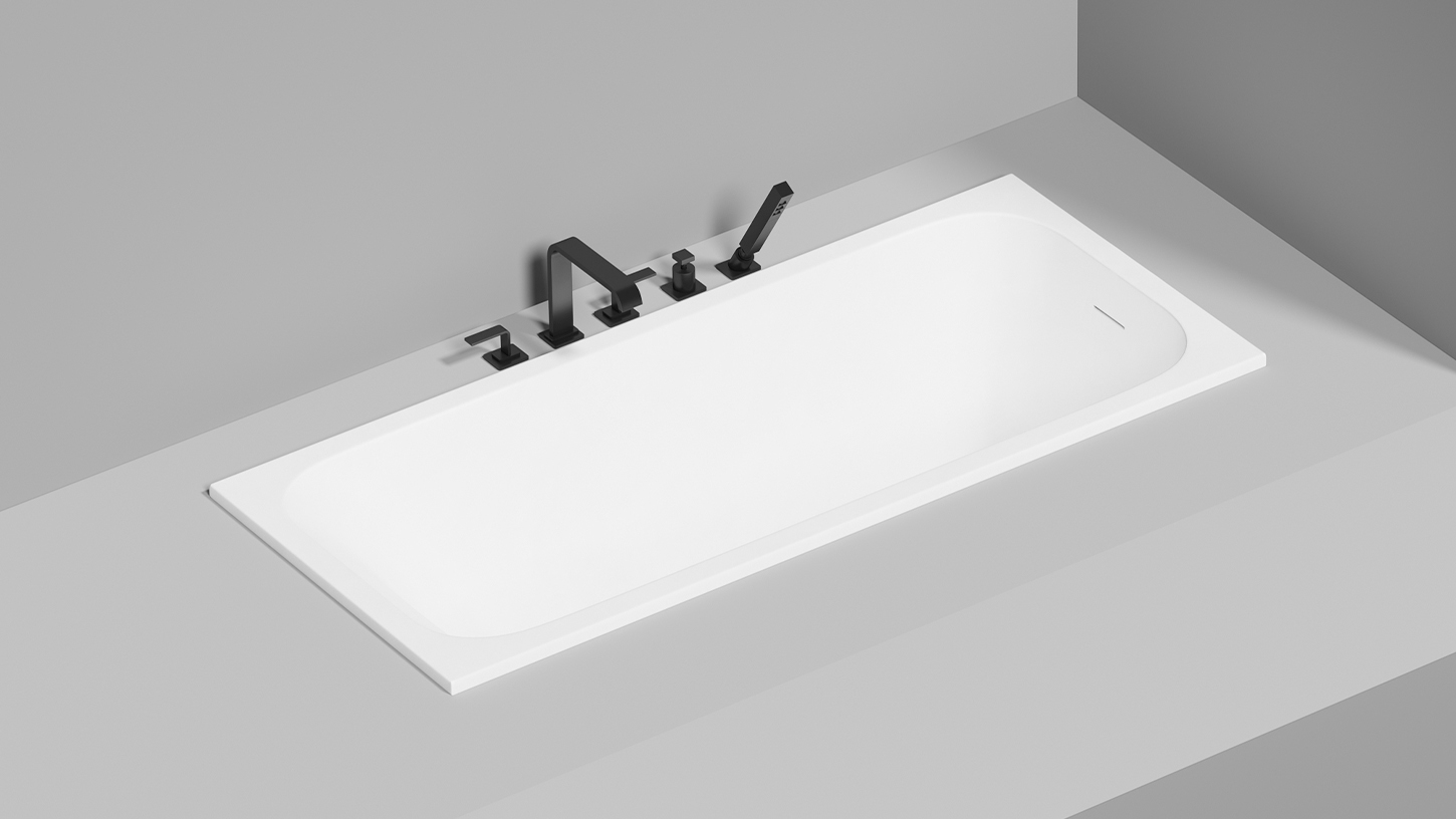 Ванна встраиваемая Salini S-Sense Orlanda 102112G 180x80x60 (белый глянцевый), донный клапан, сифон,  слив-перелив