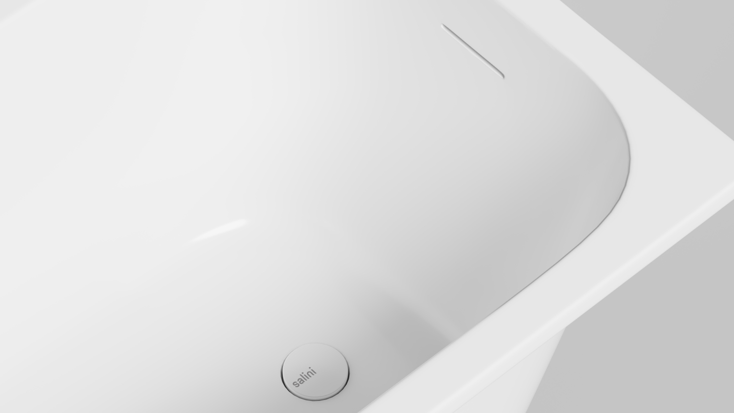 Ванна встраиваемая Salini S-Sense Orlanda 102112GF 180x80x60 (покраска RAL полностью, глянцевый), донный клапан, сифон,  слив-перелив