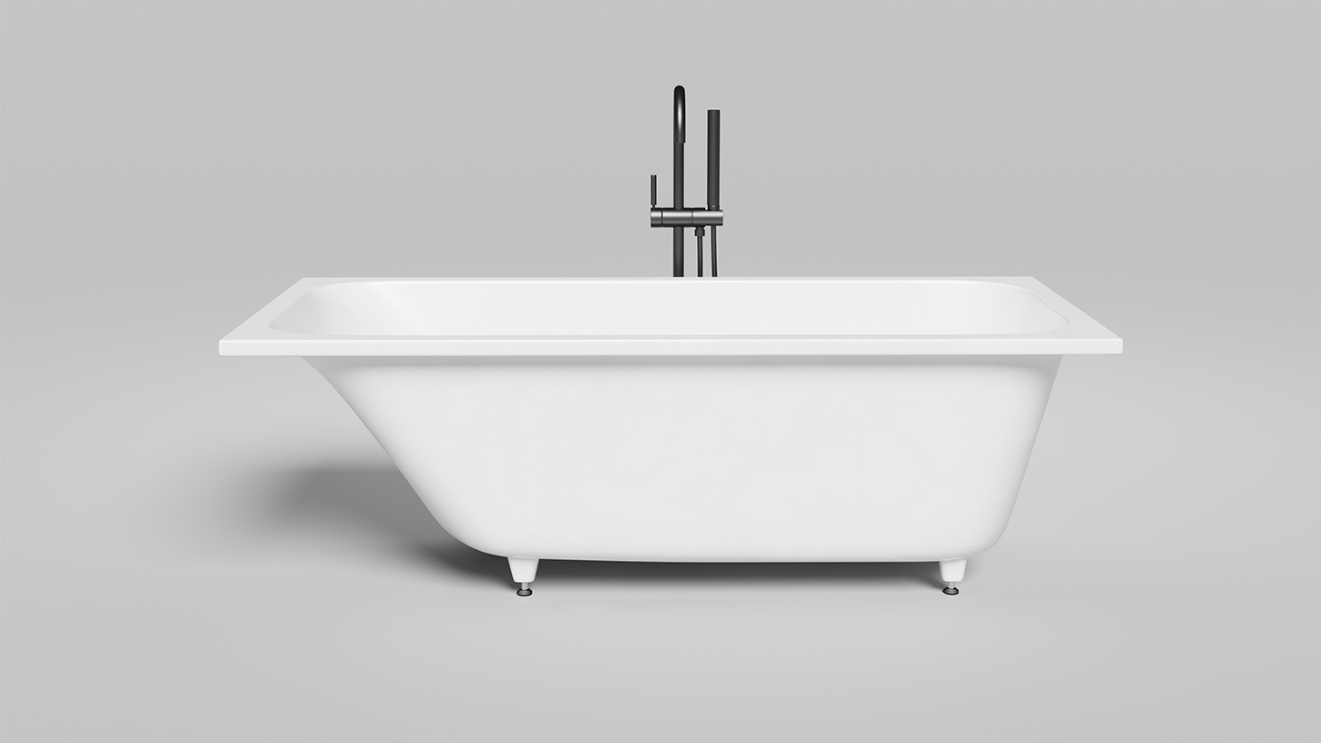 Ванна встраиваемая Salini S-Sense Orlanda 102115MF 160x70x 60 (покраска RAL полностью, только светлые оттенки, матовый), донный клапан, сифон,  слив-перелив