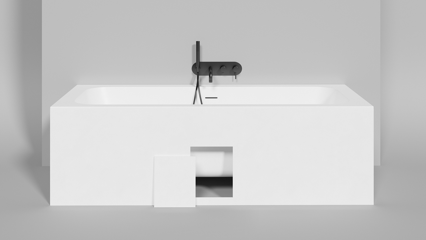 Ванна встраиваемая Salini S-Sense Orlanda Axis Kit 103311G 191x80.5x60 (белый глянцевый), донный клапан, сифон, слив-перелив