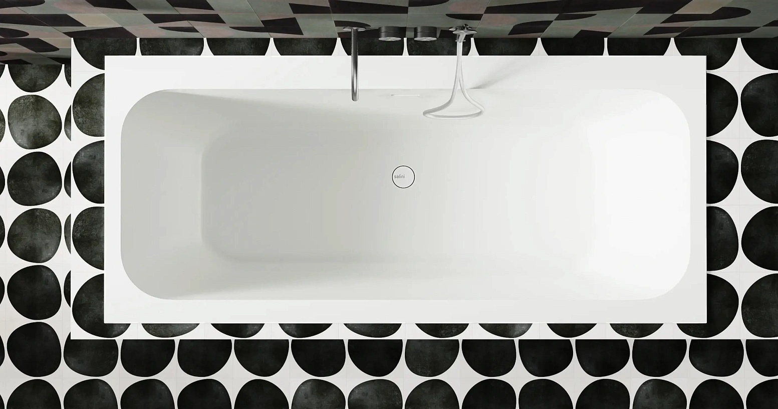 Ванна встраиваемая Salini S-Sense Orlanda Axis Kit 103311G 191x80.5x60 (белый глянцевый), донный клапан, сифон, слив-перелив