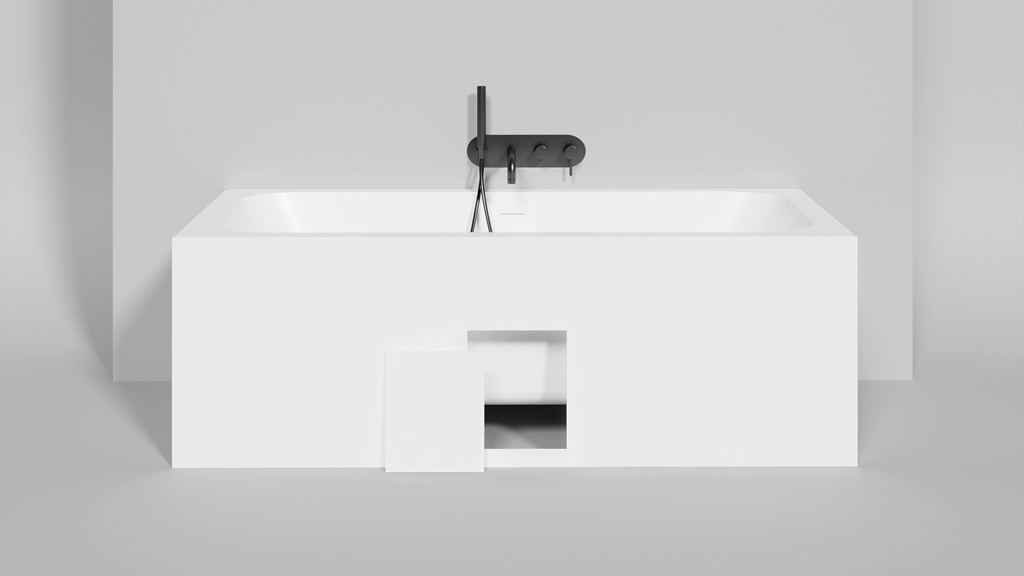 Ванна встраиваемая Salini S-Sense Orlanda Axis Kit 103312M 180x80x60 (белый матовый), донный клапан, сифон, слив-перелив