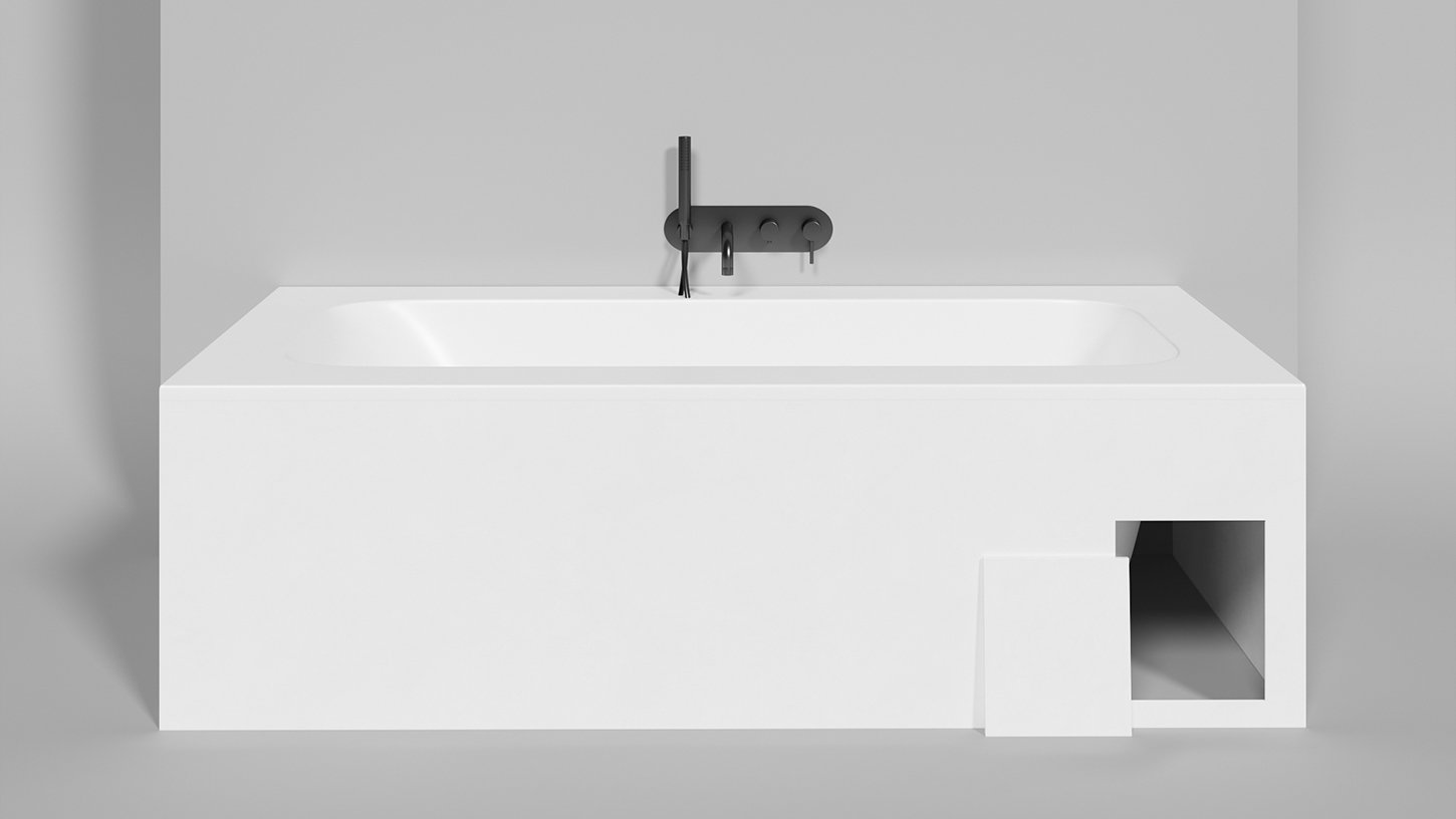 Ванна встраиваемая Salini S-Sense Orlanda Plus Kit 102114MF 190x100.4x60 (покраска RAL полностью, только светлые оттенки, матовый), донный клапан, сифон, слив-перелив копия