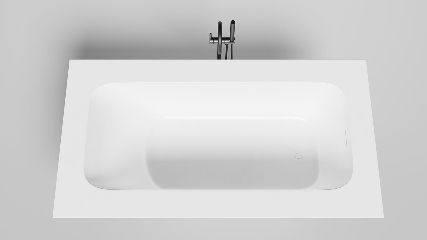 Ванна встраиваемая Salini S-Sense Orlanda Plus Kit 102114MF 190x100.4x60 (покраска RAL полностью, только светлые оттенки, матовый), донный клапан, сифон, слив-перелив копия