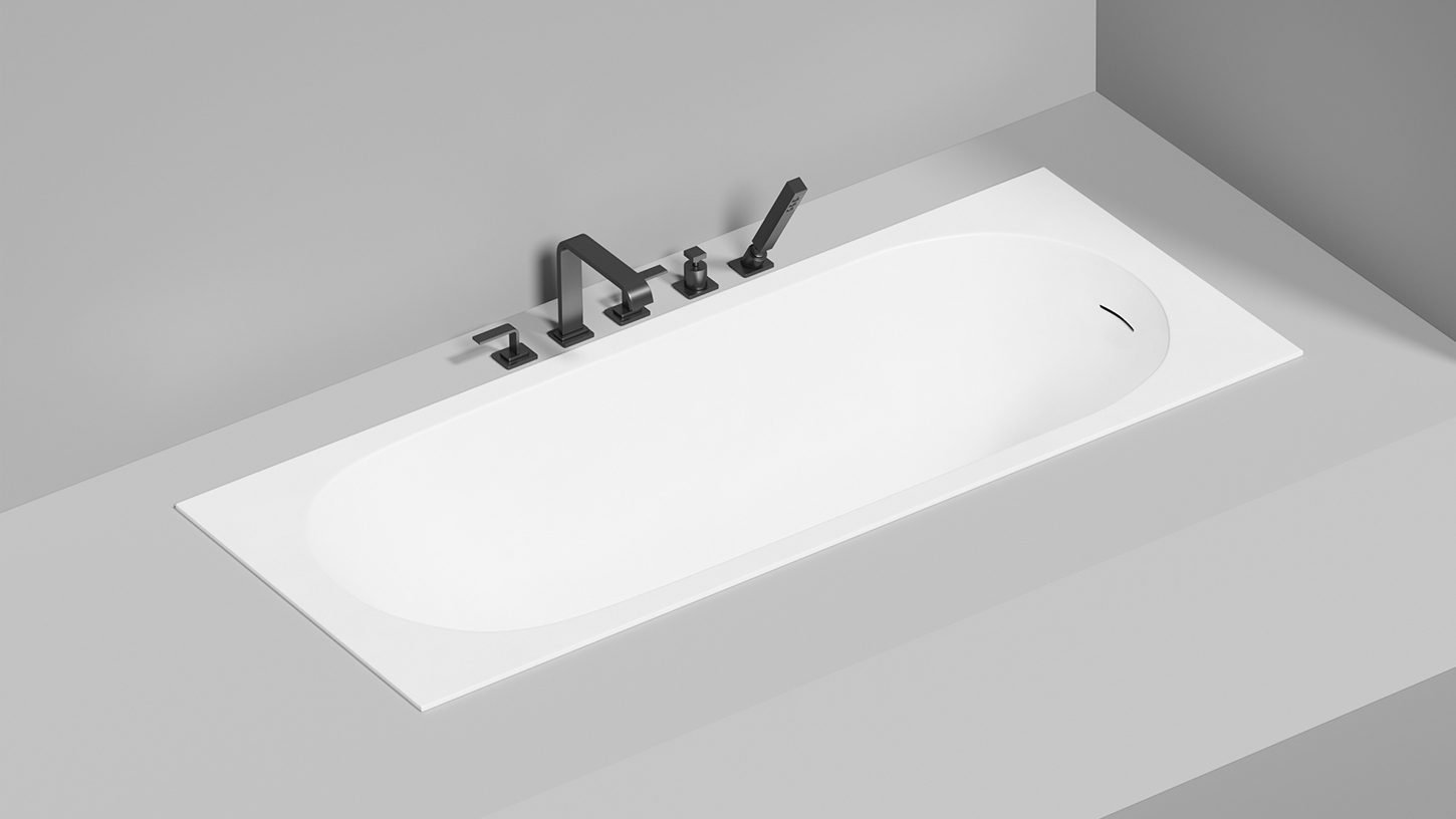 Ванна встраиваемая Salini S-Sense Ornella Kit 102414MF 170x80x60 (покраска RAL полностью, только светлые оттенки, матовый), донный клапан, сифон, слив-перелив