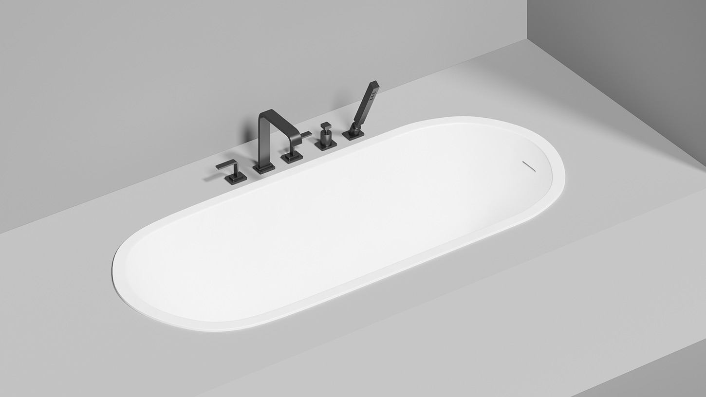 Ванна встраиваемая Salini S-Sense Ornella 102416G 160x70x54 (белый глянцевый),  донный клапан, сифон, слив-перелив