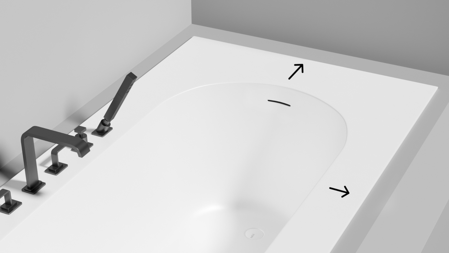 Ванна встраиваемая Salini S-Sense Ornella 102416GF 160x70x54 (покраска RAL полностью, глянцевый),  донный клапан, сифон, слив-перелив