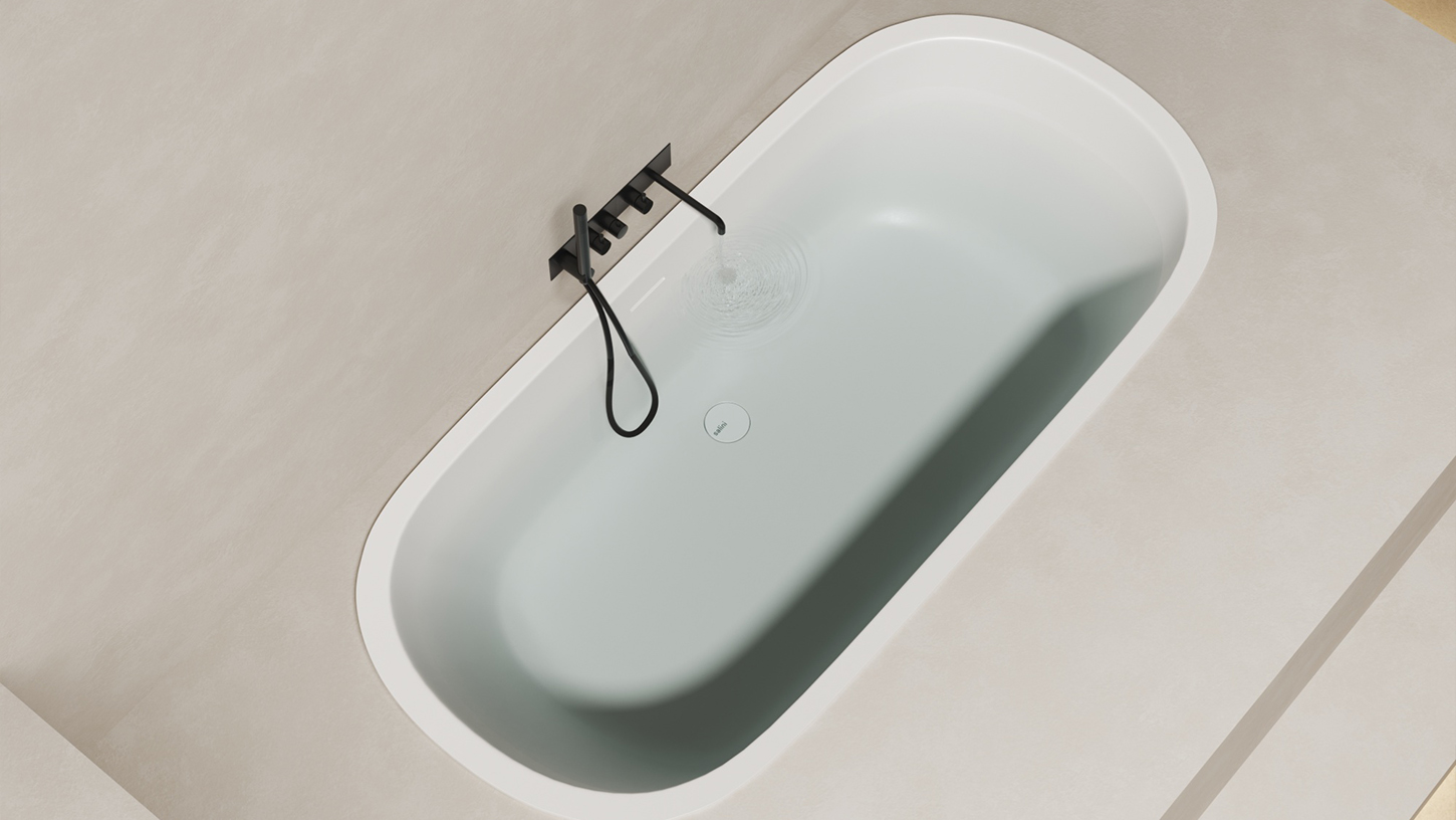 Ванна встраиваемая Salini S-Sense Ornella Axis 103411MF 180x80x60 (покраска RAL полностью, только светлые оттенки, матовый), без донного клапана