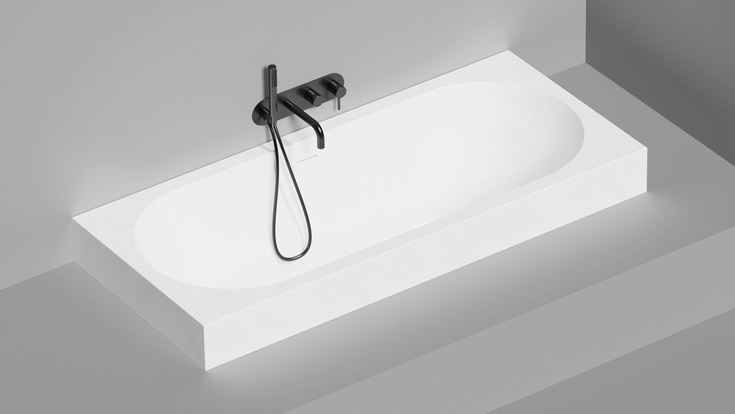 Ванна встраиваемая Salini S-Sense Ornella Axis Kit 103511GF 180x80x60 (покраска RAL полностью, глянцевый), донный клапан, сифон, слив-перелив