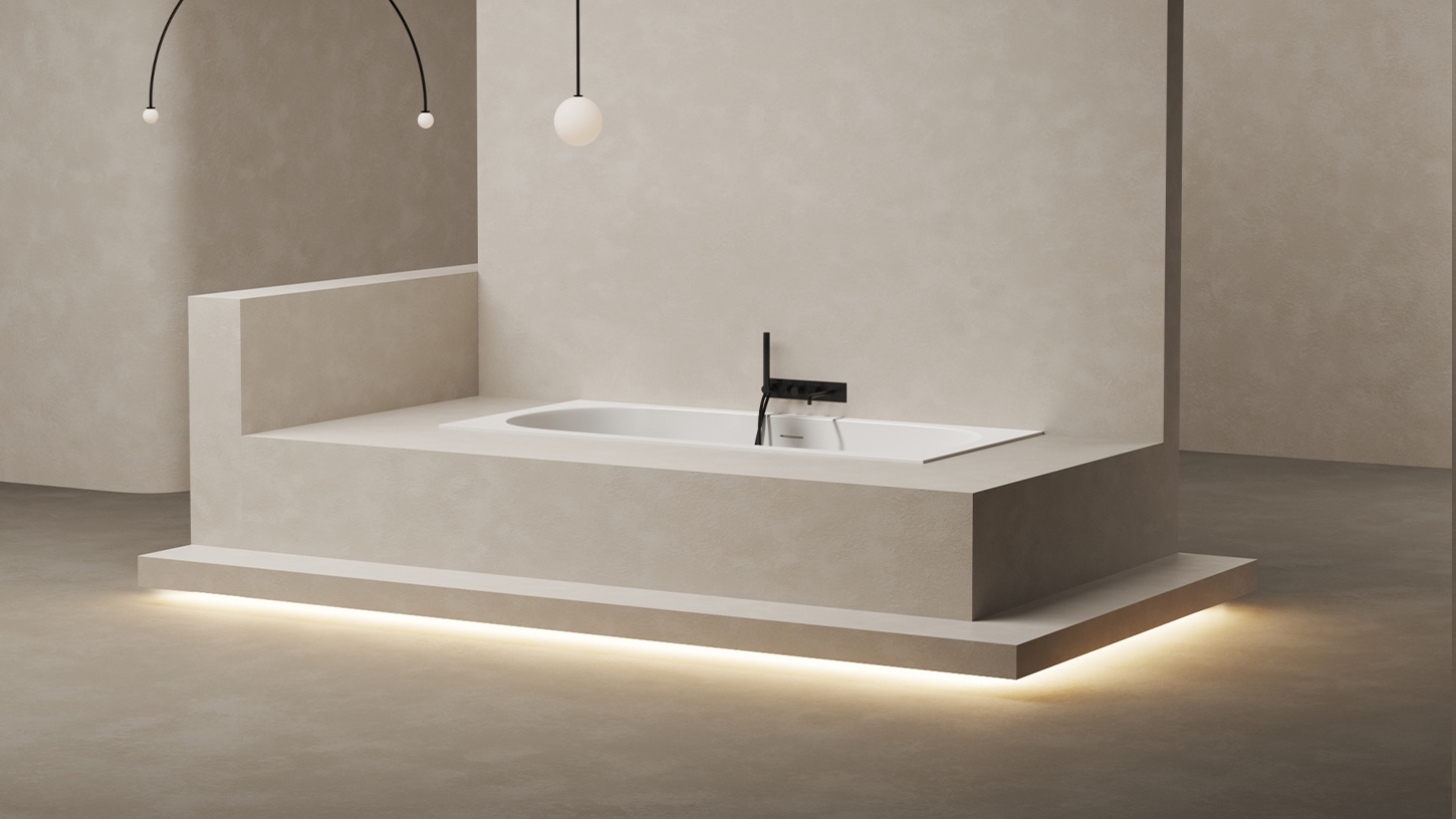 Ванна встраиваемая Salini S-Stone Ornella Axis Kit 103521MF 180x80x60 (покраска RAL полностью, матовый), донный клапан, сифон, слив-перелив