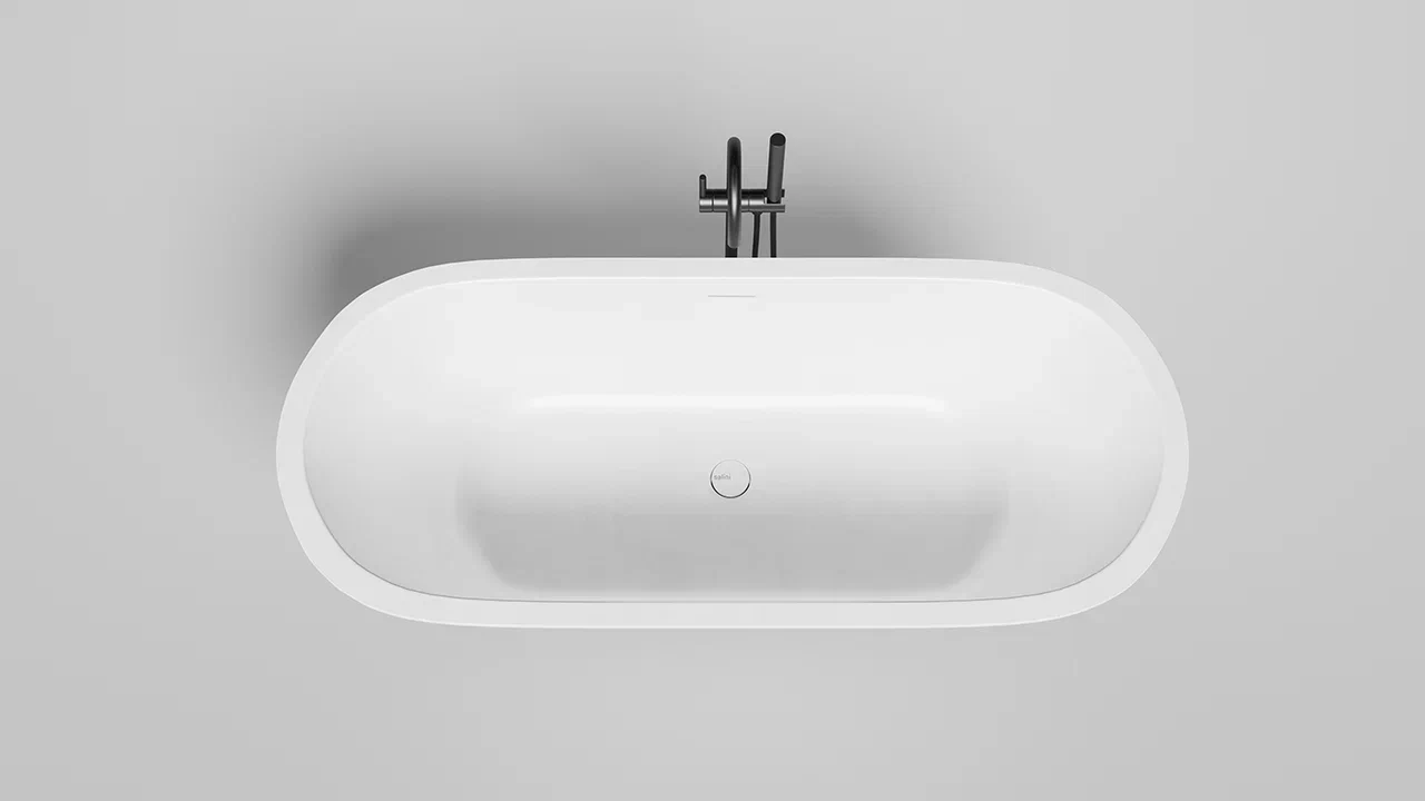 Ванна встраиваемая Salini S-Sense Ornella Axis Kit 104713MF 170x70x60 (покраска RAL полностью, только светлые оттенки, матовый), донный клапан, сифон, слив-перелив