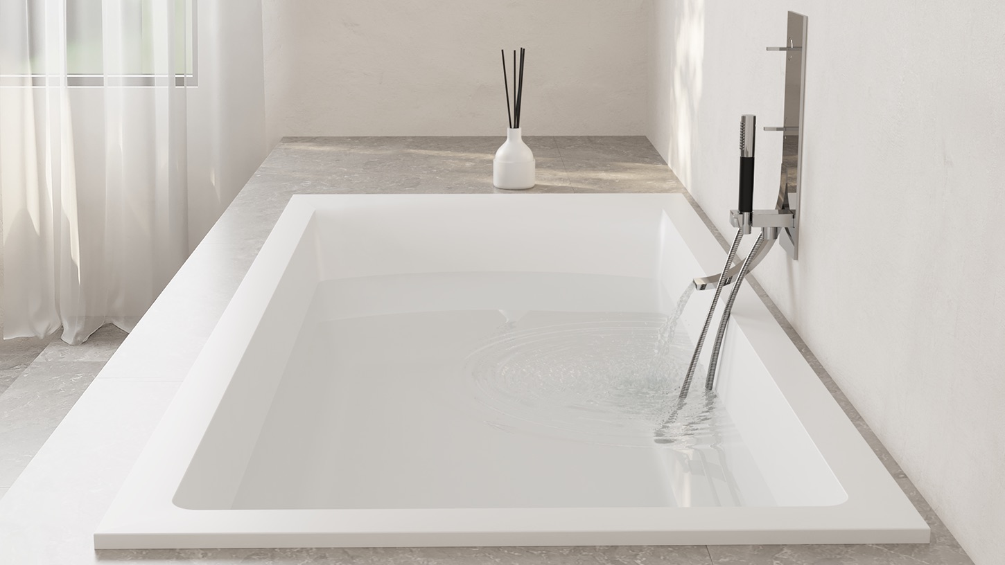 Ванна встраиваемая Salini S-Stone Cascata 104123MF 169.8x74.7x60 (покраска RAL полностью, матовый), без донного клапана