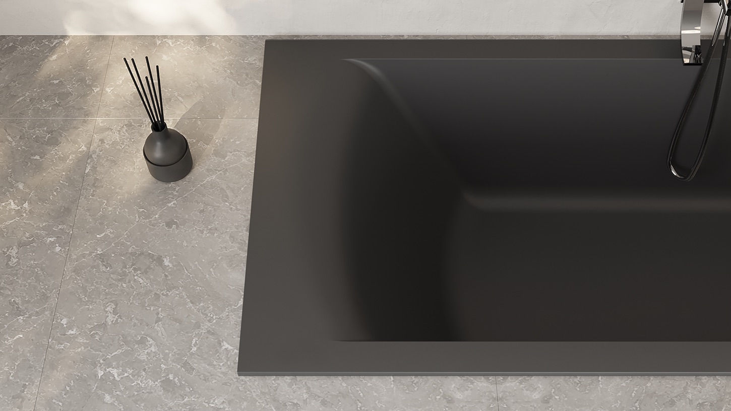 Ванна встраиваемая Salini S-Stone Cascata 104323MF 169.8x74.7x60 (покраска RAL полностью, матовый), донный клапан, сифон, слив-перелив 