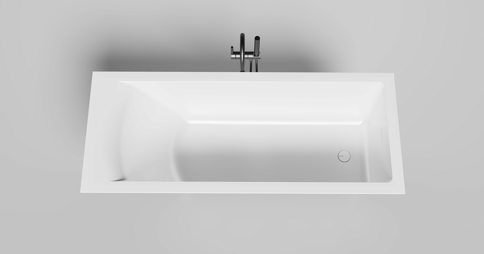 Ванна встраиваемая Salini S-Stone Cascata 104823MF 169.8x74.7x60 (покраска RAL полностью, матовый), донный клапан, сифон, слив-перелив