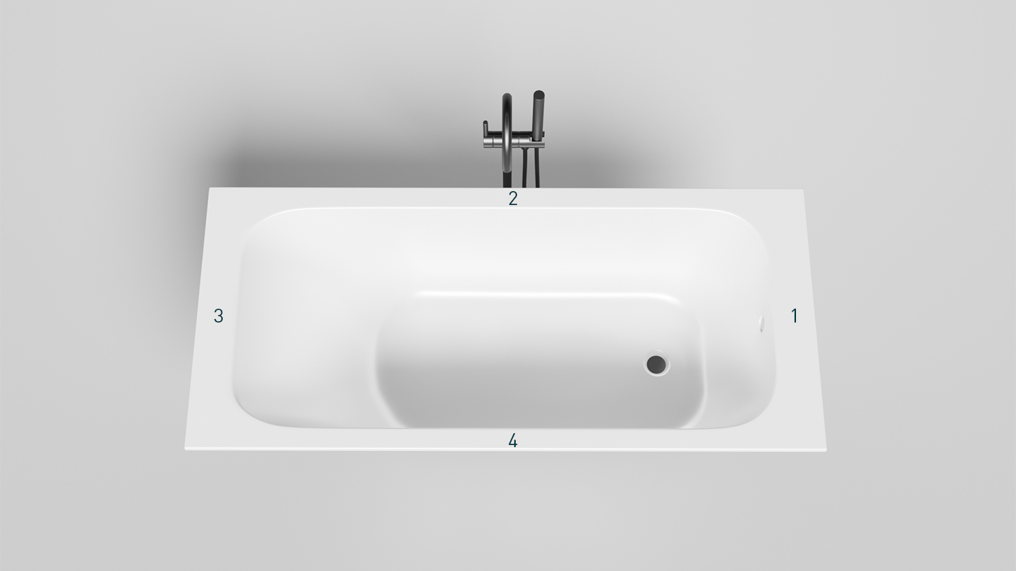 Ванна встраиваемая Salini S-Stone Orlanda 102022MF 180x80x60 (покраска RAL полностью, матовый), без донного клапана