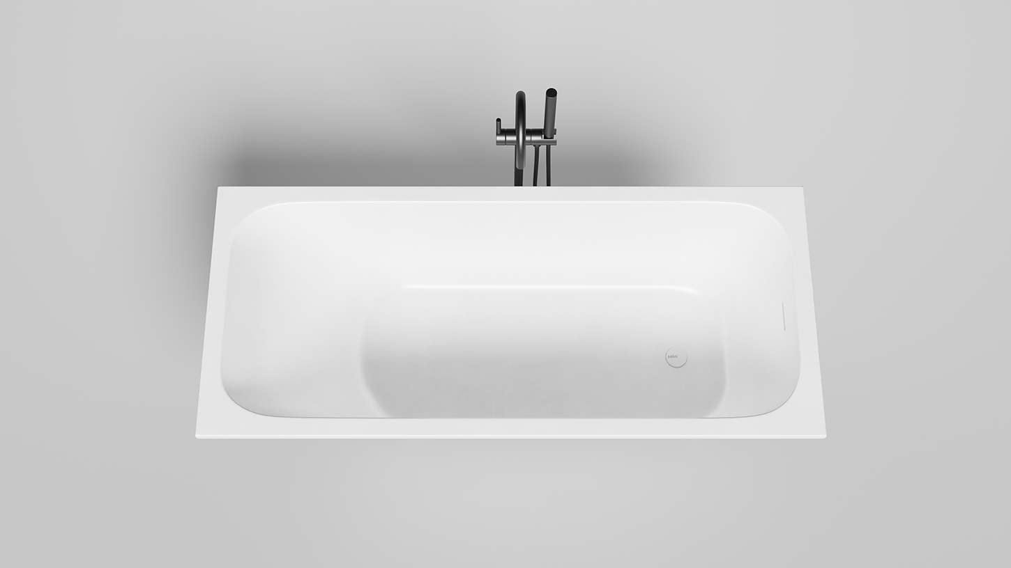 Ванна встраиваемая Salini S-Stone Orlanda 102125MF 160x70x 60 (покраска RAL полностью, матовый), донный клапан, сифон,  слив-перелив 