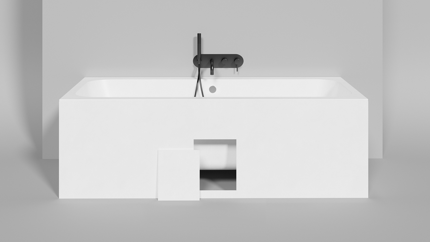 Ванна встраиваемая Salini S-Stone Orlanda Axis 103222MF 180x80x60 (покраска RAL полностью, матовый), без донного клапана