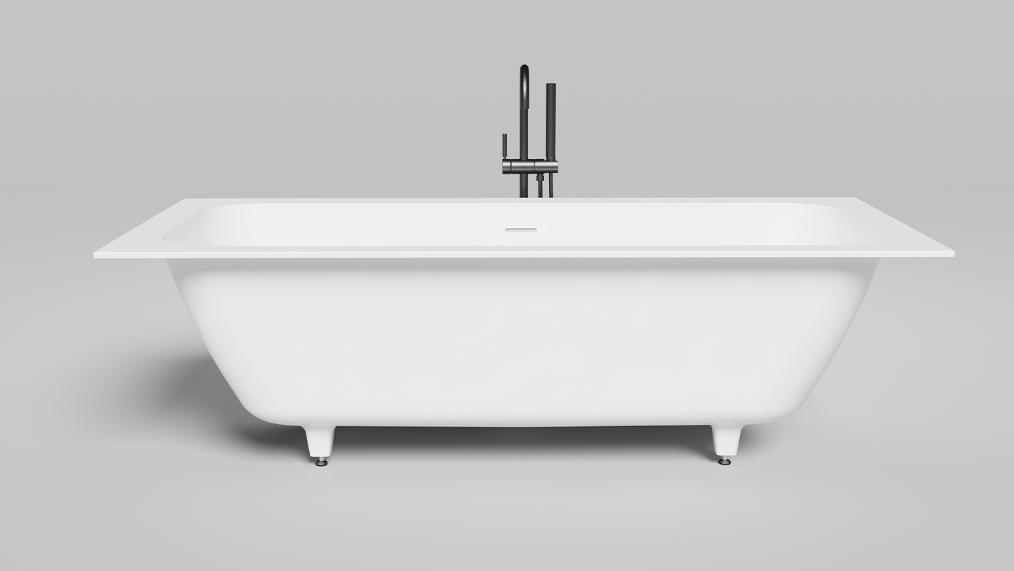 Ванна встраиваемая Salini S-Stone Orlanda Axis Kit 103321MF 190.5x79.5x60 (покраска RAL полностью, матовый), донный клапан, сифон, слив-перелив