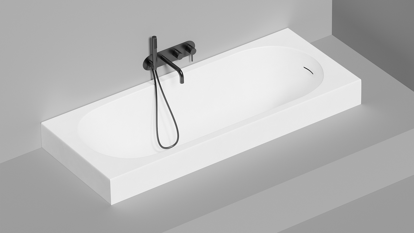 Ванна встраиваемая Salini S-Stone Ornella 102421M 170x74.5x60 (белый матовый), донный клапан, сифон, слив-перелив