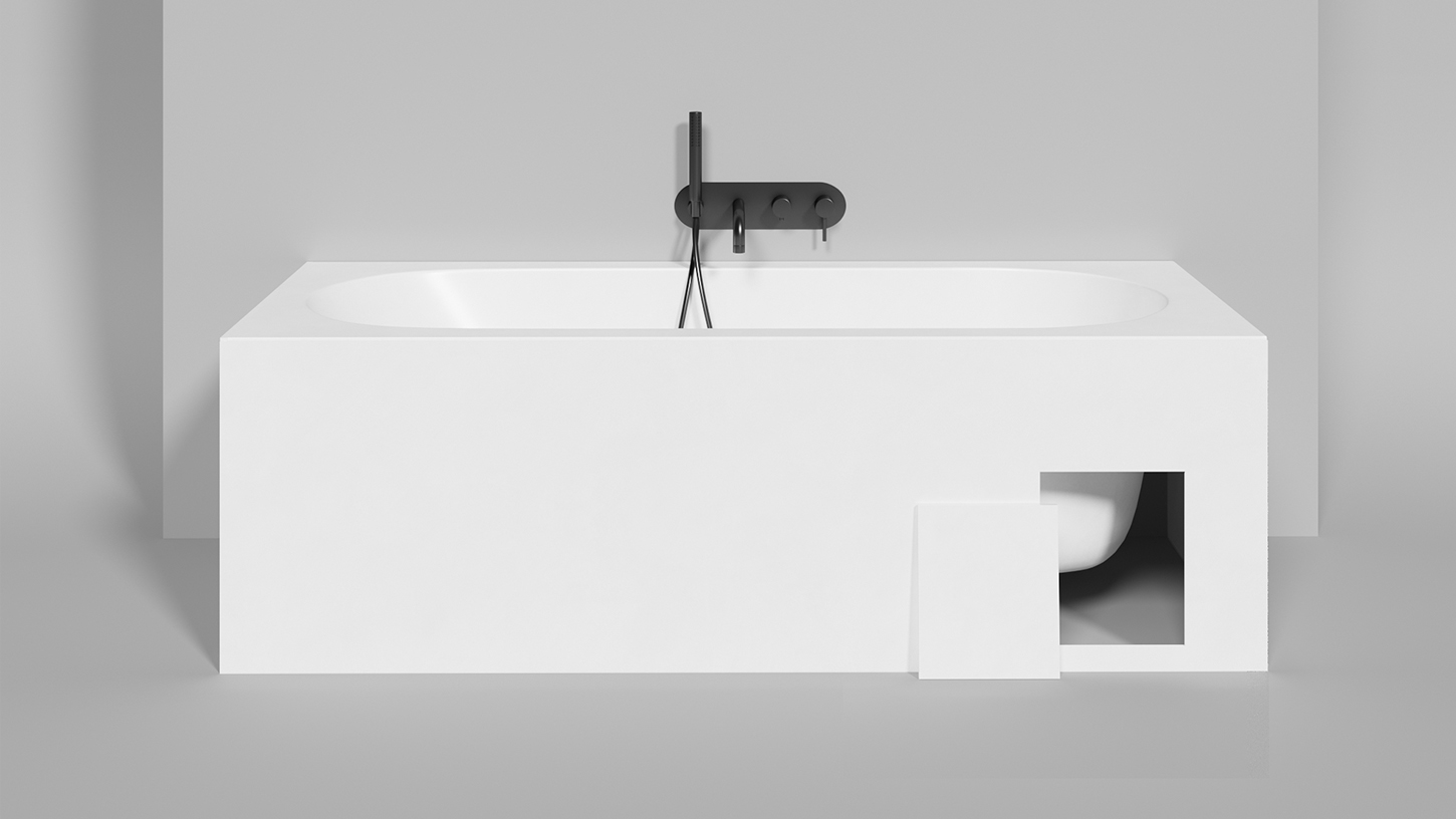 Ванна встраиваемая Salini S-Stone Ornella Kit 102424MF 170x80x60 (покраска RAL полностью, матовый), донный клапан, сифон, слив-перелив