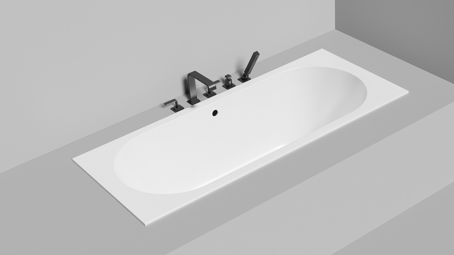 Ванна встраиваемая Salini S-Stone Ornella Axis 103421MF 180x80x60 (покраска RAL полностью, матовый), без донного клапана