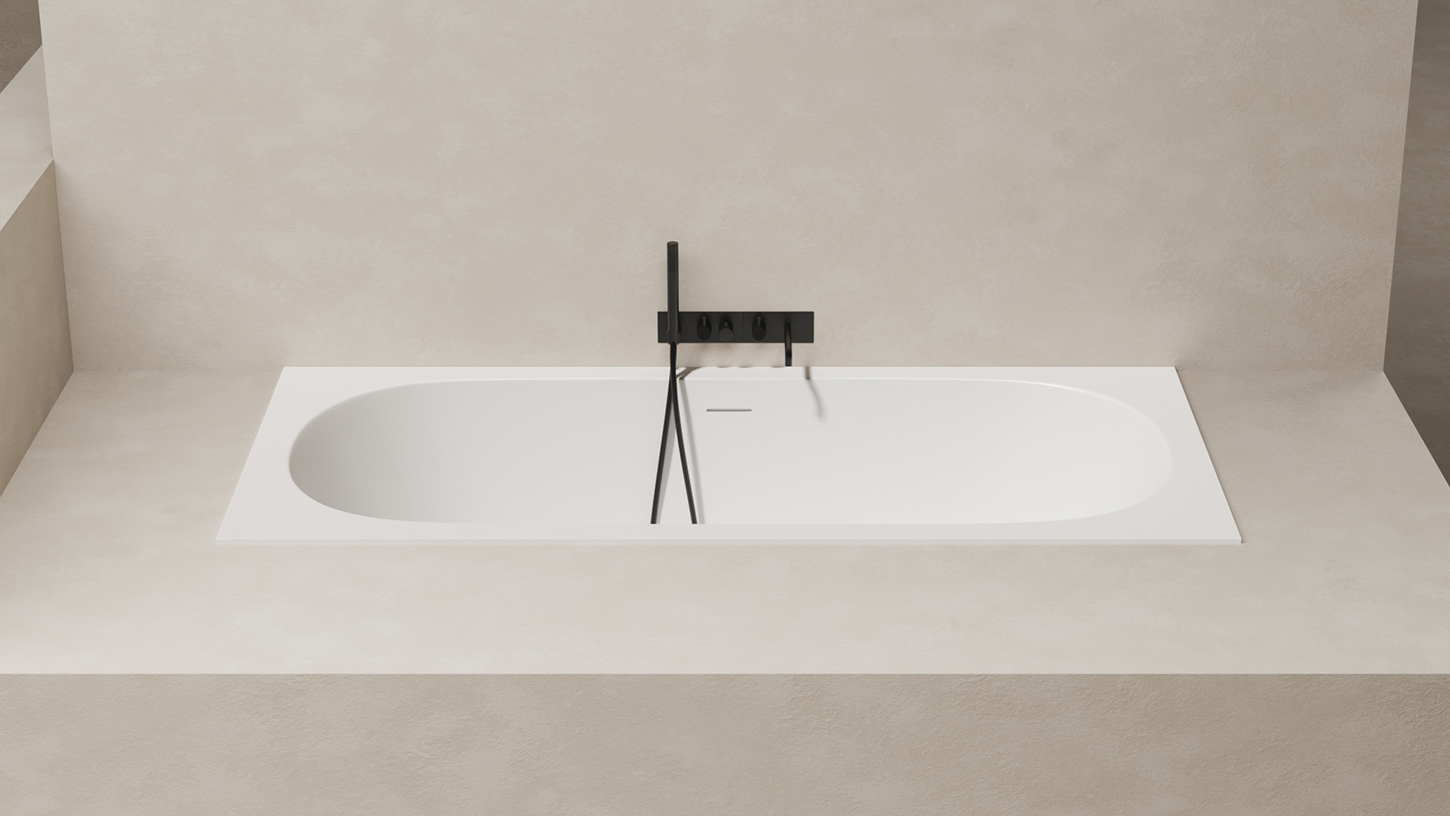 Ванна встраиваемая Salini S-Stone Ornella Axis 103422MF 190.5x90.5x63.5 (покраска RAL полностью, матовый), без донного клапана