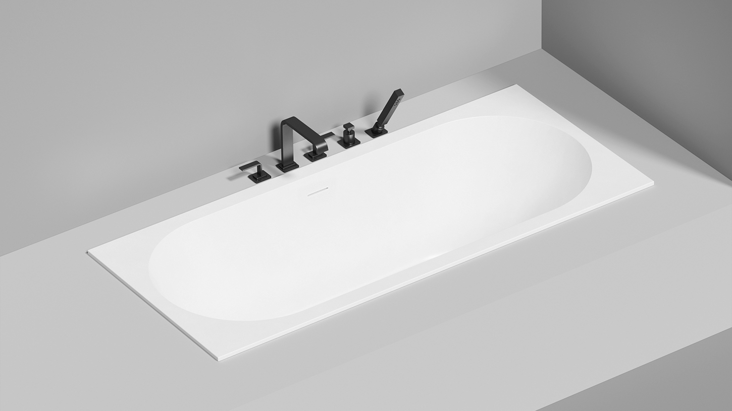 Ванна встраиваемая Salini S-Stone Ornella Axis Kit 103523MF 170x75x60 (покраска RAL полностью, матовый), донный клапан, сифон, слив-перелив