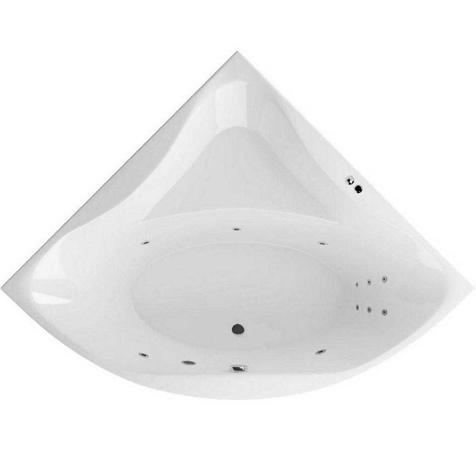 Ванная гидромассажная акриловая Excellent Glamour LINE WAEX.GLA15.LINE.CR 150x150 (белый глянцевый, хром), каркас, слив-перелив