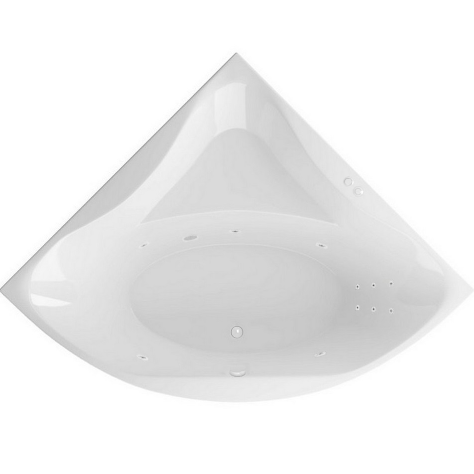 Ванная гидромассажная акриловая Excellent Glamour LINE WAEX.GLA15.LINE.WH 150x150 (белый глянцевый), каркас, слив-перелив 