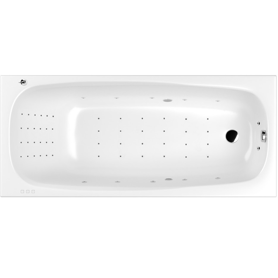 Ванная пристенная акриловая Whitecross Layla NANO 0102.180080.100.NANO.CR 180x80см, (белый глянцевый, хром), каркас, слив-перелив