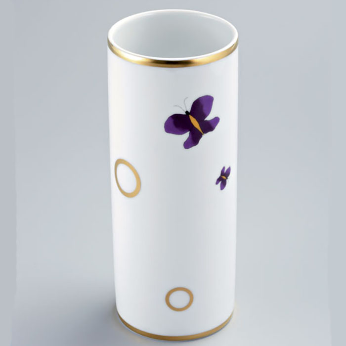 Ваза фарфоровая настольная THG Capucine Vert Decor Platine A7D-A02-4609 (золотой, лиловый, белый)