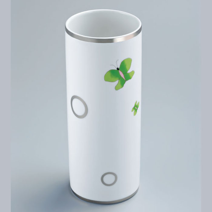 Ваза фарфоровая настольная THG Capucine Vert Decor Platine A7E-A02-4609 (платина, зеленый, белый)