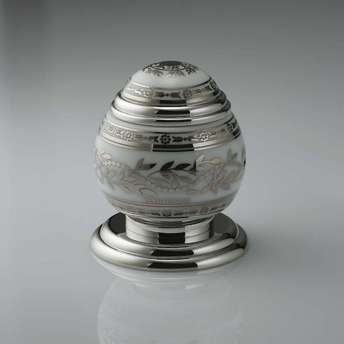 Вентиль смесителя для раковины Marquise platinum decor A7G-A02-35 (ручка белая, декор платина)