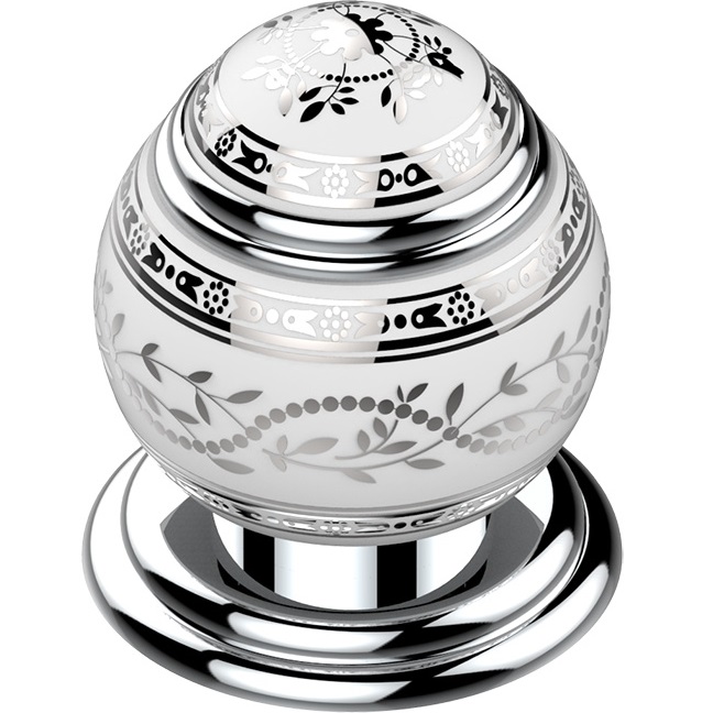 Вентиль смесителя для раковины Marquise platinum decor A7G-A02-35 (ручка белая, декор платина)