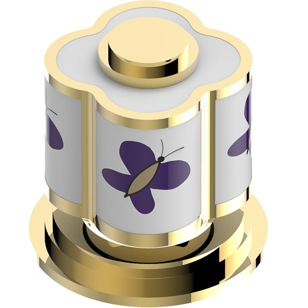 Вентиль смесителя для раковины THG Capucine Mauve Decor Or A7D-F01-36 (золотой, лиловый, белый)