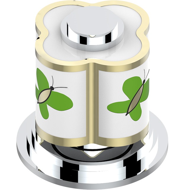 Вентиль смесителя для раковины THG Capucine Vert Decor Platine A7E-A02-35 (платина, зеленый, белый)