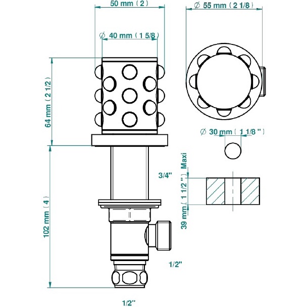 Вентиль смесителя для раковины THG Mossi cristal clair A2N-A02-35 (хром)