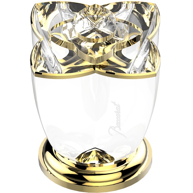 Вентиль смесителя для раковины THG Petale De Cristal Clair Lisere Dore U6E-F01-35 (золотой, стекло прозрачное)