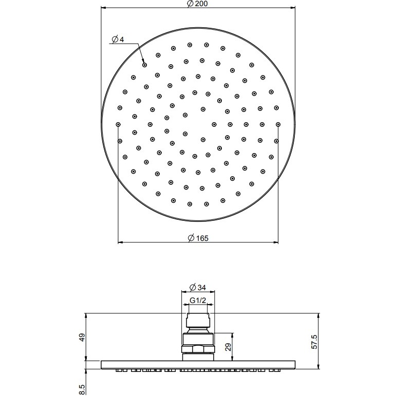 Верхний душ 20х20см Fima Carlo Frattini Soffioni F2117/2CR (хром)