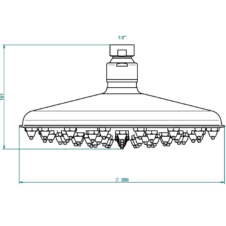 Верхний душ 20x20 см. THG Flore G00-A02-286P (хром)