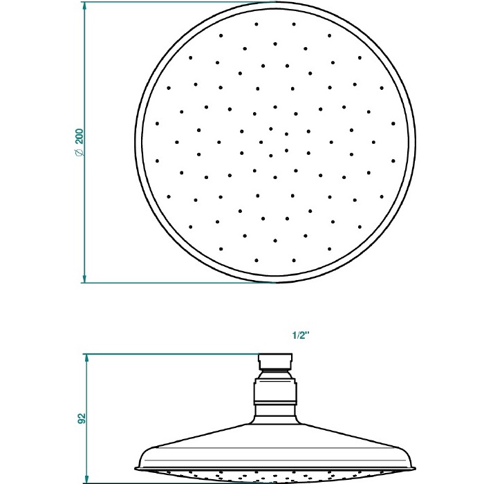 Верхний душ 20x20 см. THG Panthere Cristal clair G00-A02-286 (хром)