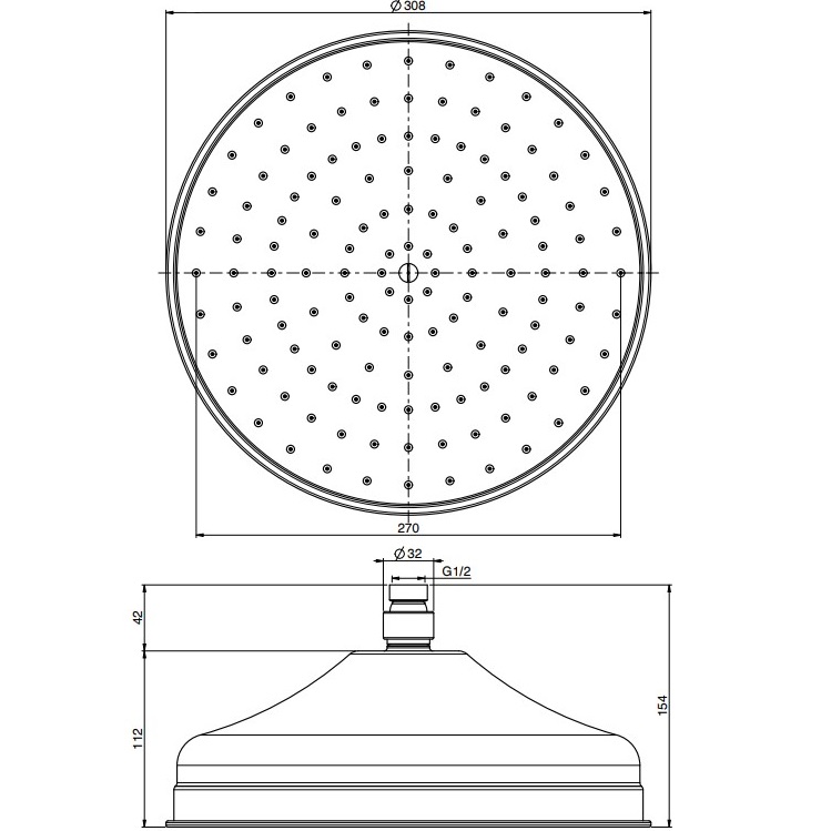 Верхний душ 30х30см Fima Carlo Frattini Soffioni F2371/2CR (хром)